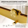 Frameless Shower Door, 56-60" W x 74" H Double Sliding Shower Door with 5/16" (8mm) Brushed Gold Finish Shower Doors 3