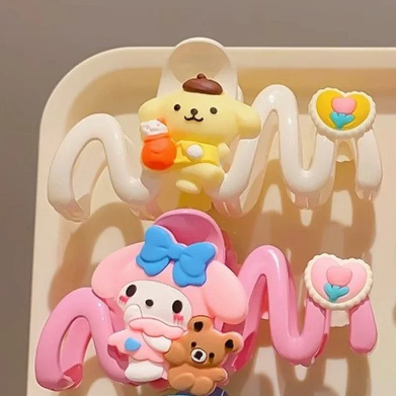 

Kawaii Sanrio Anime My Melody Cinnamoroll Pompompurin Cute Cartoon Shark Clip Simple Claw Clip Cute Things for Girls