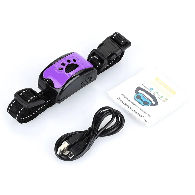 Rechargeable Dog Bark Collar Waterproof Pet Anti Bark Collar Stop Barking Device No Harm Control for Pet Dog Trainning Collars