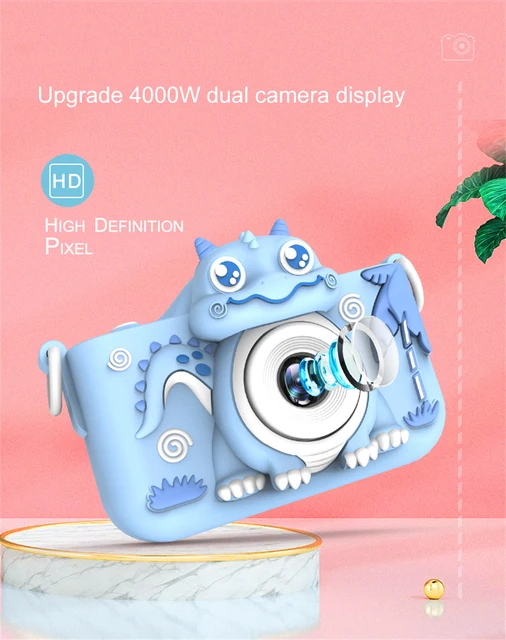 Nova câmera Hd para fotografia infantil e gravação de vídeo, frente e  traseira dual 4000w pixel hd câmera com jogos de quebra-cabeça