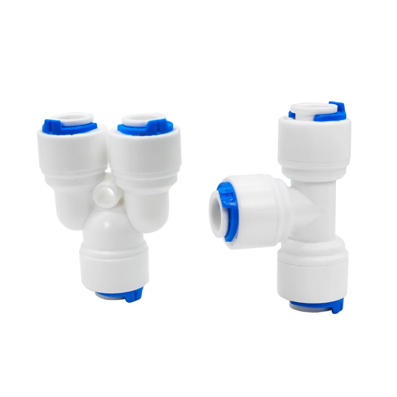 

Tee Type RO Water Fitting Male Female Thread Quick Connection 1/4 3/8 Hose PE Pipe Connector Water Filter Reverse Osmosis Parts
