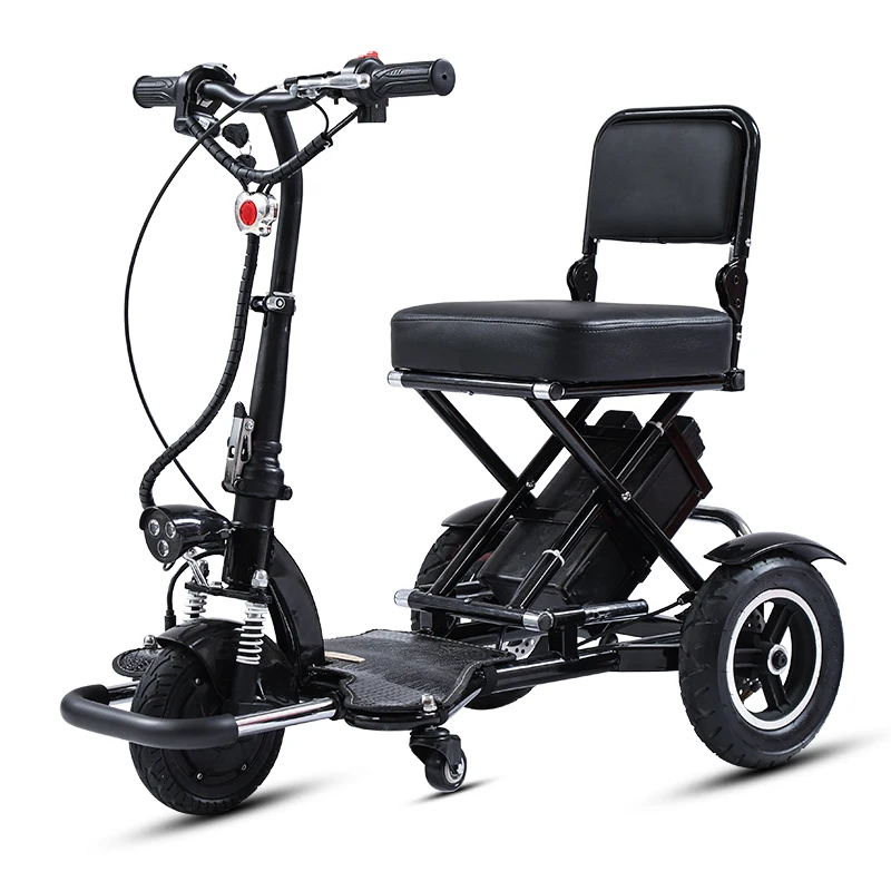 FortyFor Tricycle Pliable Noir 24 Pouces 7 Vitesses - Tricycle Adulte Avec Panier Et Dossier Pour Personnes Âgées Et Famille