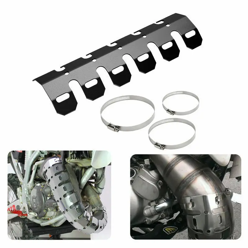 

Универсальный черный выхлопной глушитель для мотоцикла, защита трубы, тепловой экран, крышка, внедорожник, велосипед, скутер, кафе, гонщик