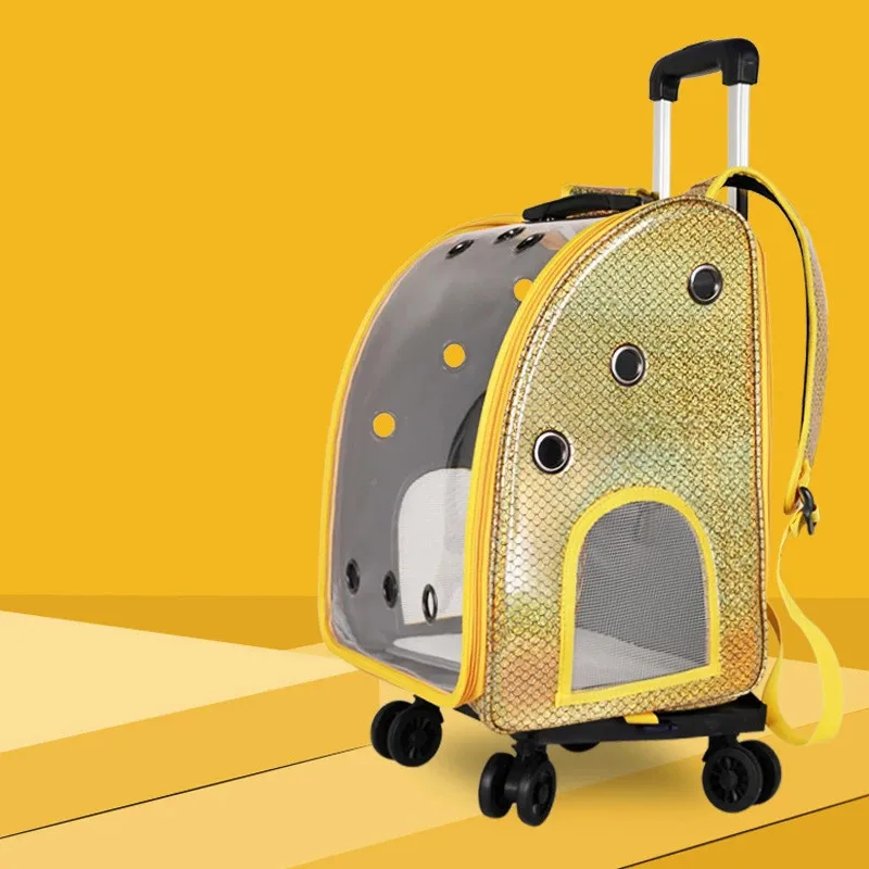 

Pet Strollers Dog Cat Portable Travel Transport Bag Rolling Luggage Backpack Travel Tote Trolley Bags for Dogs Cat Accessories
