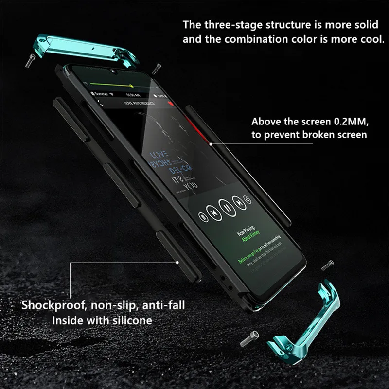 Dropshipping Hybrid PC Element Armor For Huawei P30 Pro P30Pro Metal Frame Bumper+PC Back P30Pro P30 Pro Matte CASE Cover Coques