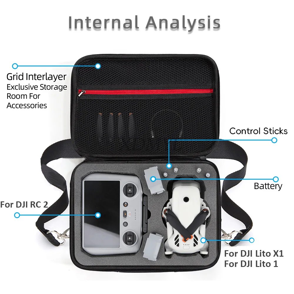 DJI Lito 1/Lito X1 RC 2/RC N3용 배낭, 보관 가방, 숄더백, 여행용 박스, 휴대용 케이스, 드론 액세서리
