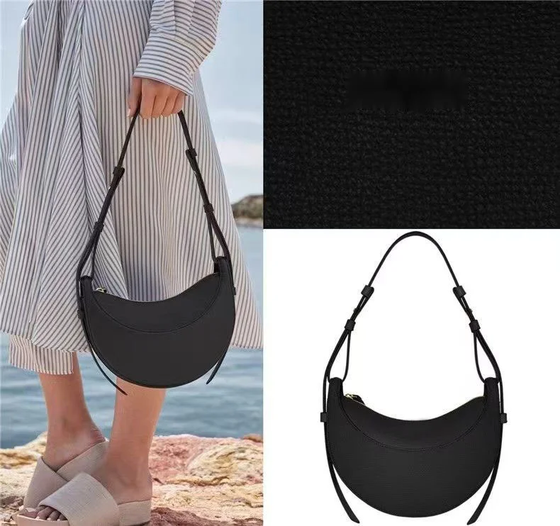 Fransk nichedesignet crossbody-taske med én skulder og litchi-mønstret halvmåneformet armhule, sadeltaske til kvinder_voghion.com