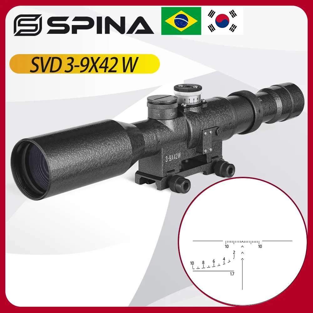 

SVD 3-9x42 / SVD 6X42 Rifle Scope Red Illuminated Hunting Riflescope Glass Reticle Tactical Optics Sights Shooting AK Rifle Ak47