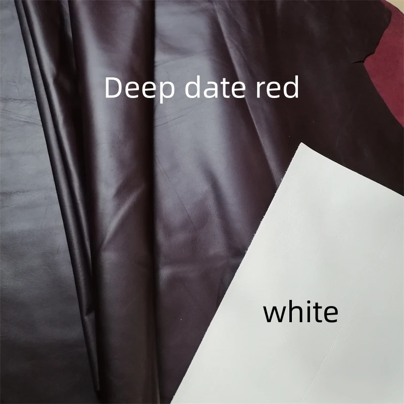 딥 데이트 레드 양가죽 가죽, 0.5mm 진짜 가죽 원단, 첫 번째 피부 레이어 수제 DIY 가죽 스커트 가죽 장갑