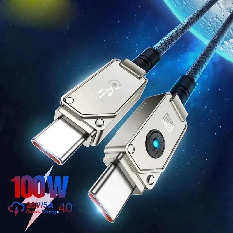 

100 Вт 5A QC4.0 USB C к USB C зарядный кабель для iPhone 15 MacBook Samsung
