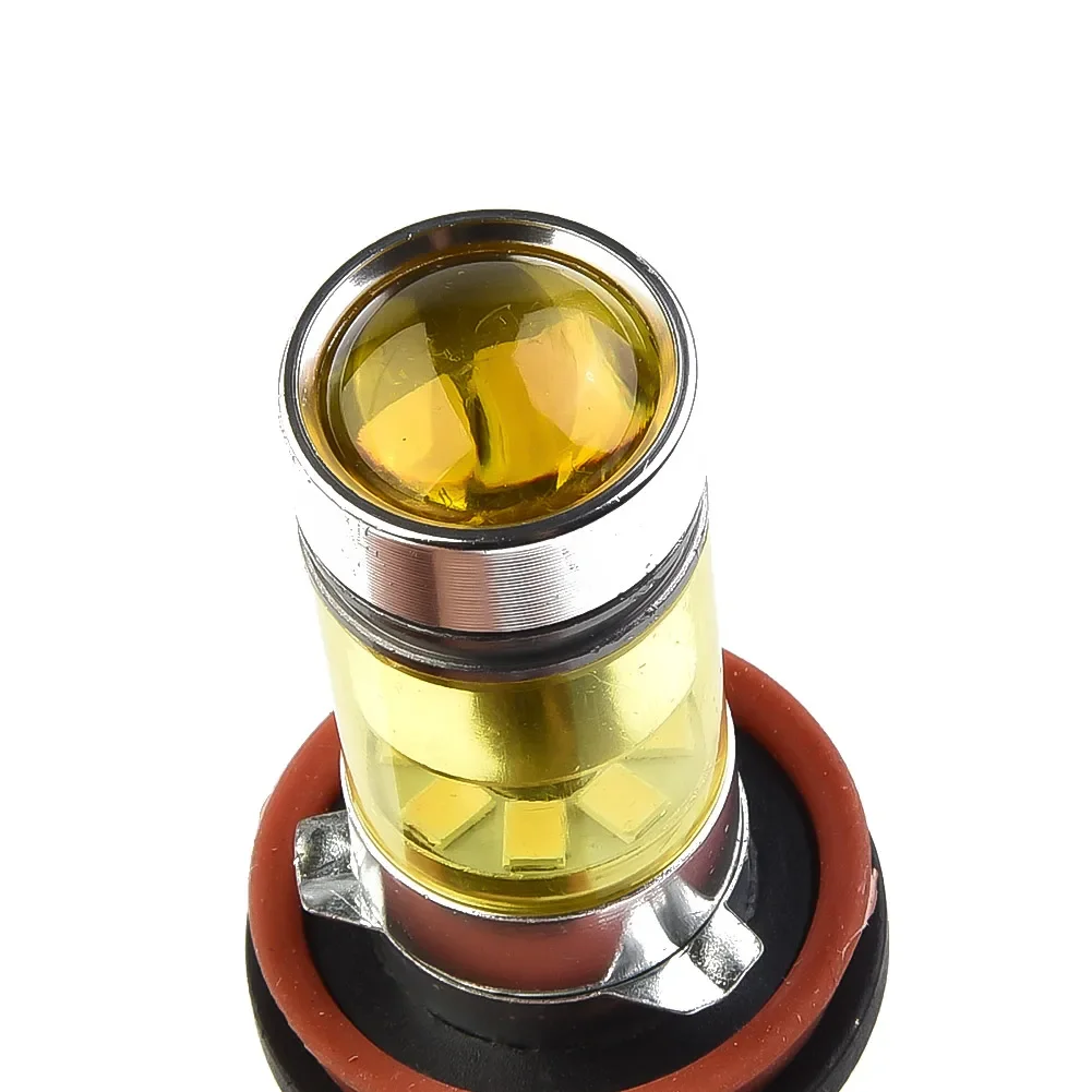 범용 안개등 전구, 100W, 2 개, 2 개, 매우 밝은 1500LM, 노란색, 4300K 액세서리, DC 12V-24V