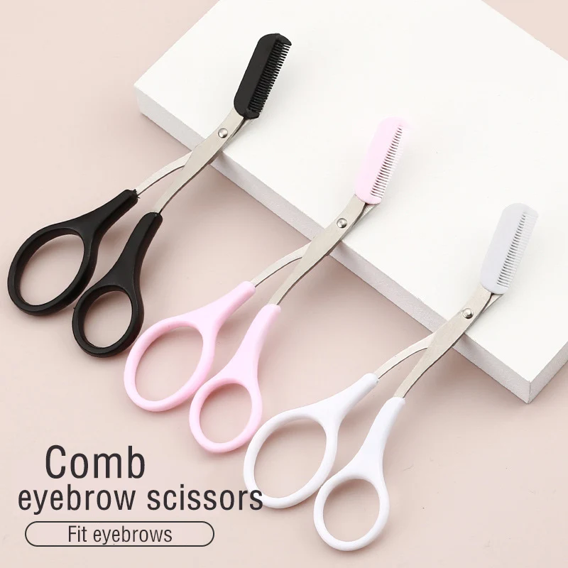 MB Eyebrow Trimmer Scissor with Comb Facial Eyelash Hair Removal Grooming Shaping Eyebrow Shaver Cosmetic Makeup Accessories