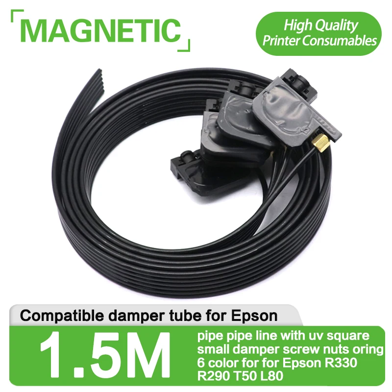 

1.3m ink tube hose pipe pipe line with uv square small damper screw nuts oring 6 color for for Epson R330 R290 T50 L800