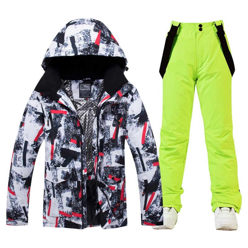 Winter Men's Ski Suit Camouflage Thermal Snow Wear Waterproof Windproof Outdoor Sports Snowboard Jackets And Ski Pants Brand