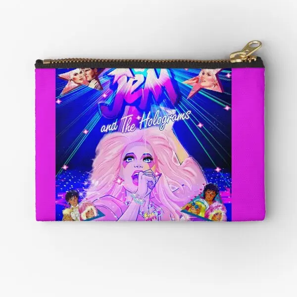 

Jem And The Holograms Zipper Pouches Socks Pocket Packaging Pure Storage Key Money Panties Cosmetic Small Men Wallet Coin Women