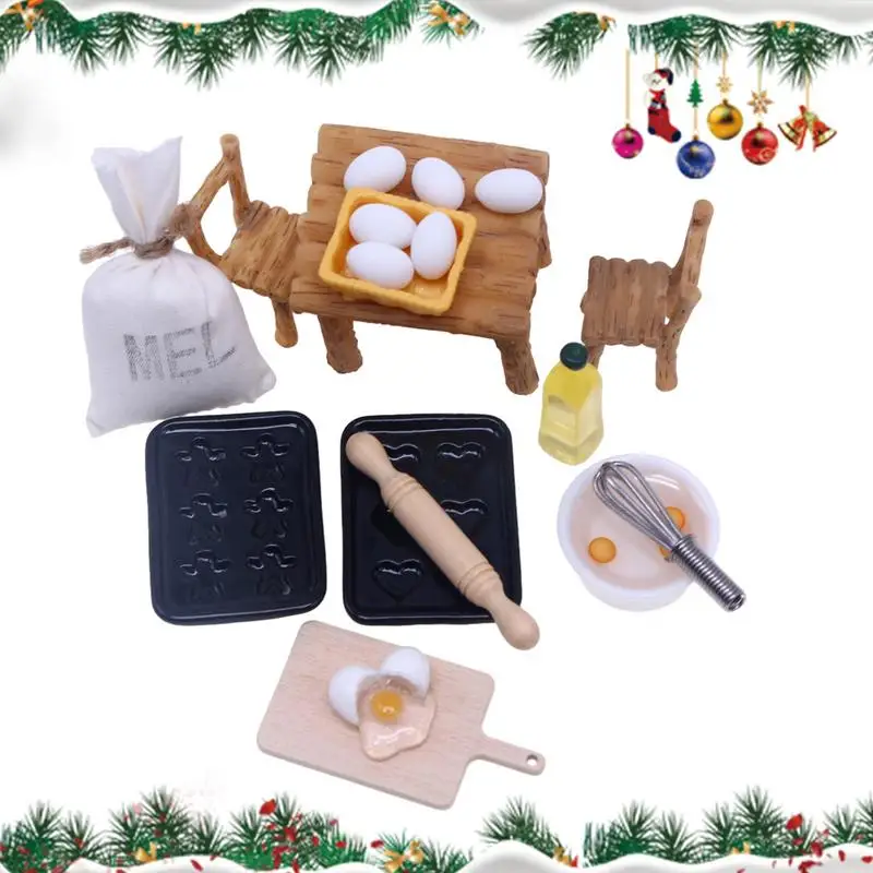 

Dollhouse Food Miniature Miniature Play Sets Small Olive Oil Egg Chair Rolling Pin Adorable Creative Unique Mini Food Set
