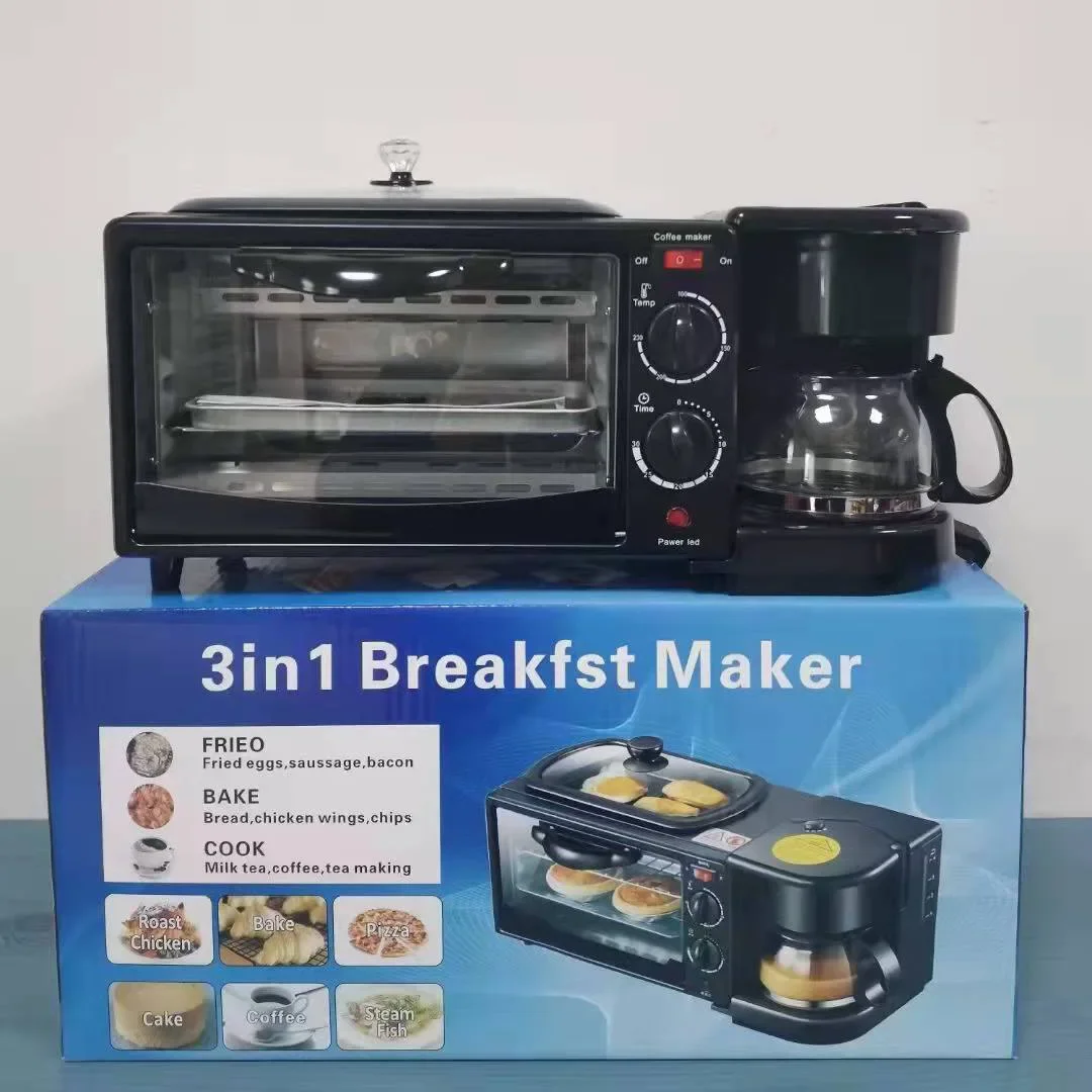 Three-in-one breakfast machine household multi-function toaster oven coffee machine bread machine 3