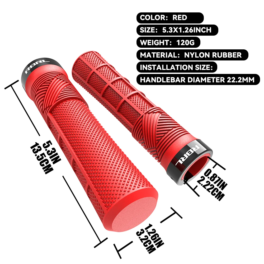 RBRL Anti-Slip Shockproof Bicycle Handlebar Grips for Comfort and Control