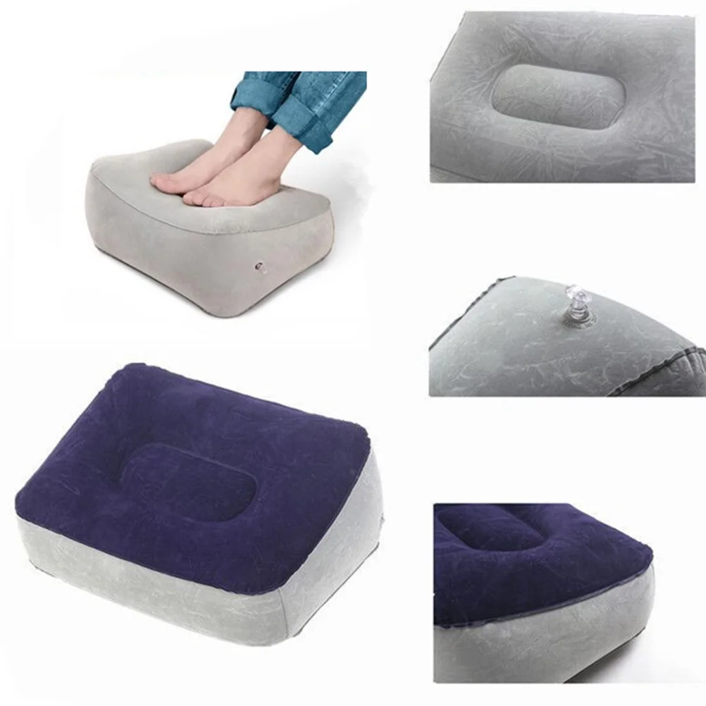 

2 Pcs Foot Rest Cushion Pillow Throw Pillows for Couch Inflatable Stool Travel Footrest Leg