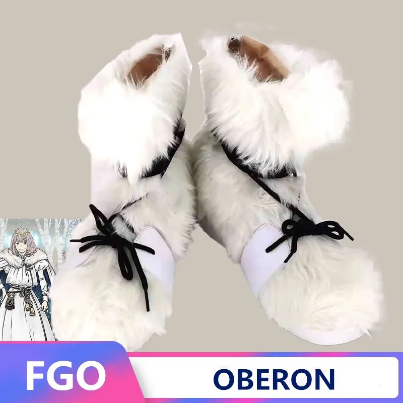 

Game Fate Grand Order FGO Oberon Cosplay Shoes White Handmade Boots
