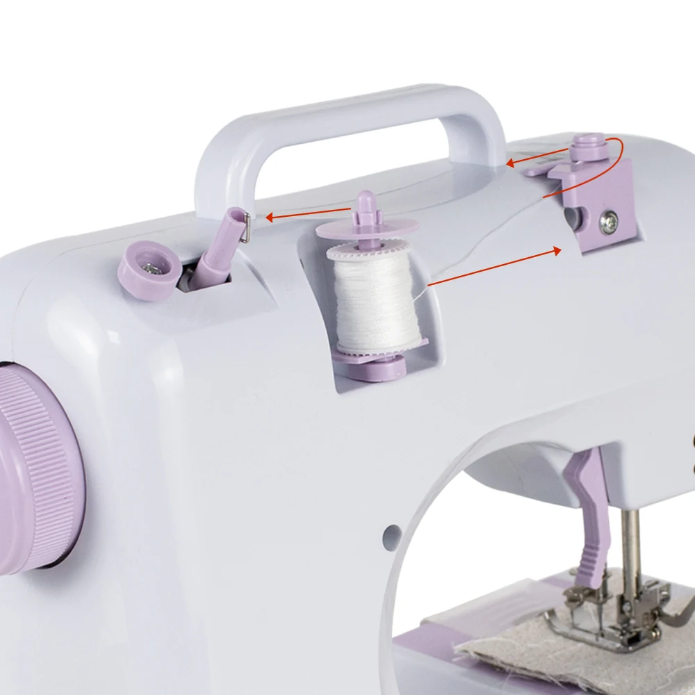 Portable Sewing Machine for Beginners Mini Electric Household Crafting Mending Overlock with 12 Stitches Presser Foot Pedal 5