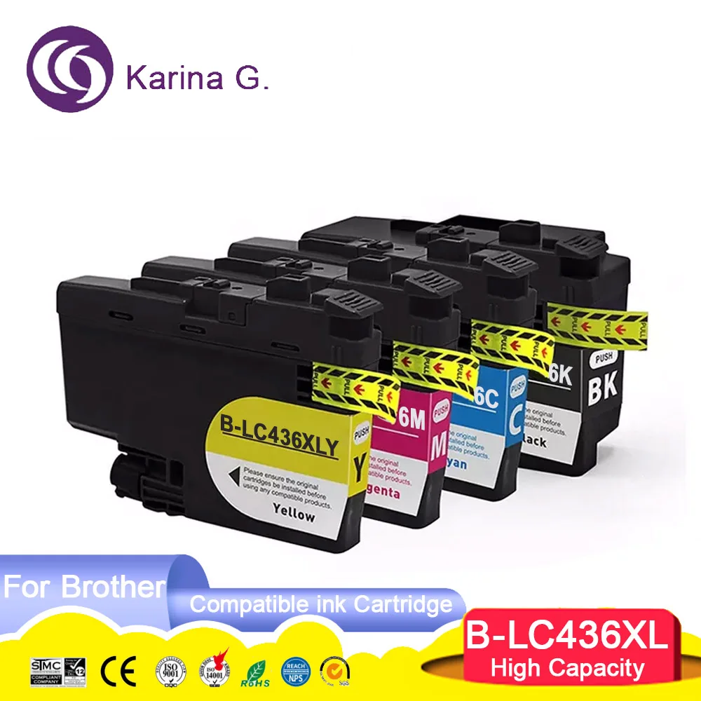 

Совместимый чернильный картридж высокой емкости LC436XL для Brother MFC-J4340DW J4440DW J4540DW J5855DW J5955DW J6555DW J6955DW J6957D