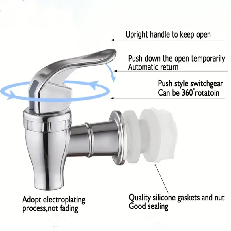 Food Grade Electroplated Plastic Beverage Faucet Cans Juice Faucet Containers Bucket Switch Valve beverage faucet