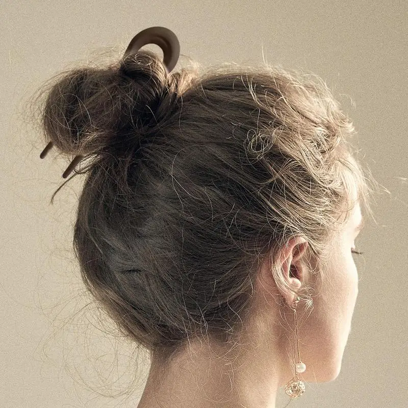 French Hair Pins for Women Hair Fork Bun Clip Sticks Chignon Pin Accessories Bun Pins U-Shaped Elegant
