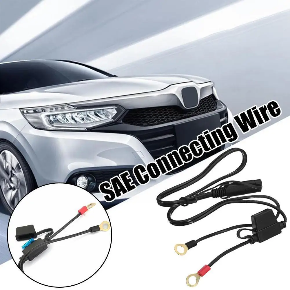 

10AWG SAE 2-Pin Quick Disconnect To O Terminal Harness Connector With 15A Fuse For Battery Charger Cable Connector B7E7