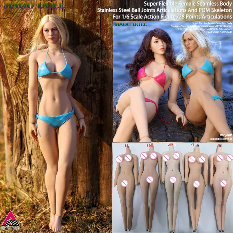 

JIAOU DOLL JOQ-16D 1/6 Europe Plump Female Seamless Body with Detachable Feet 12'' Soldier Super Flexible Action Figure Dolls