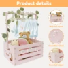 Wood Baby Shower Storage Basket Portable Newborn Baby Basket Decorative Baby Storage Crate with Handle for Boys Girls New Parent 5