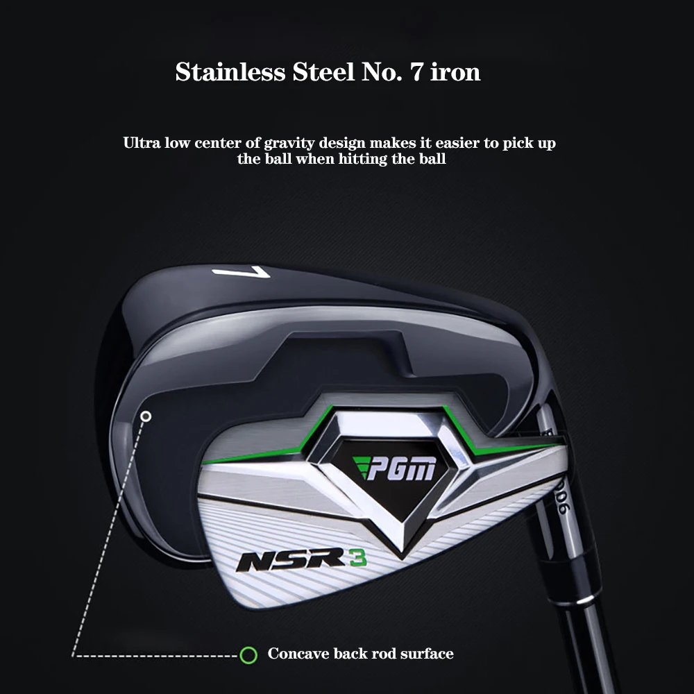 

PGM TIG033 Golf Club NSR 3 поколения #7 железные Мужские Правой Рукой профессиональные тренировочные стержни из углеродного сплава R /S класса/нержавеющей стали