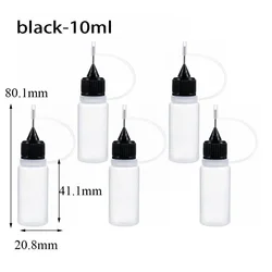 Reusable Precision Tip Glue Applicator Bottle for Paper Quilling and Crafting (Black 10ml)