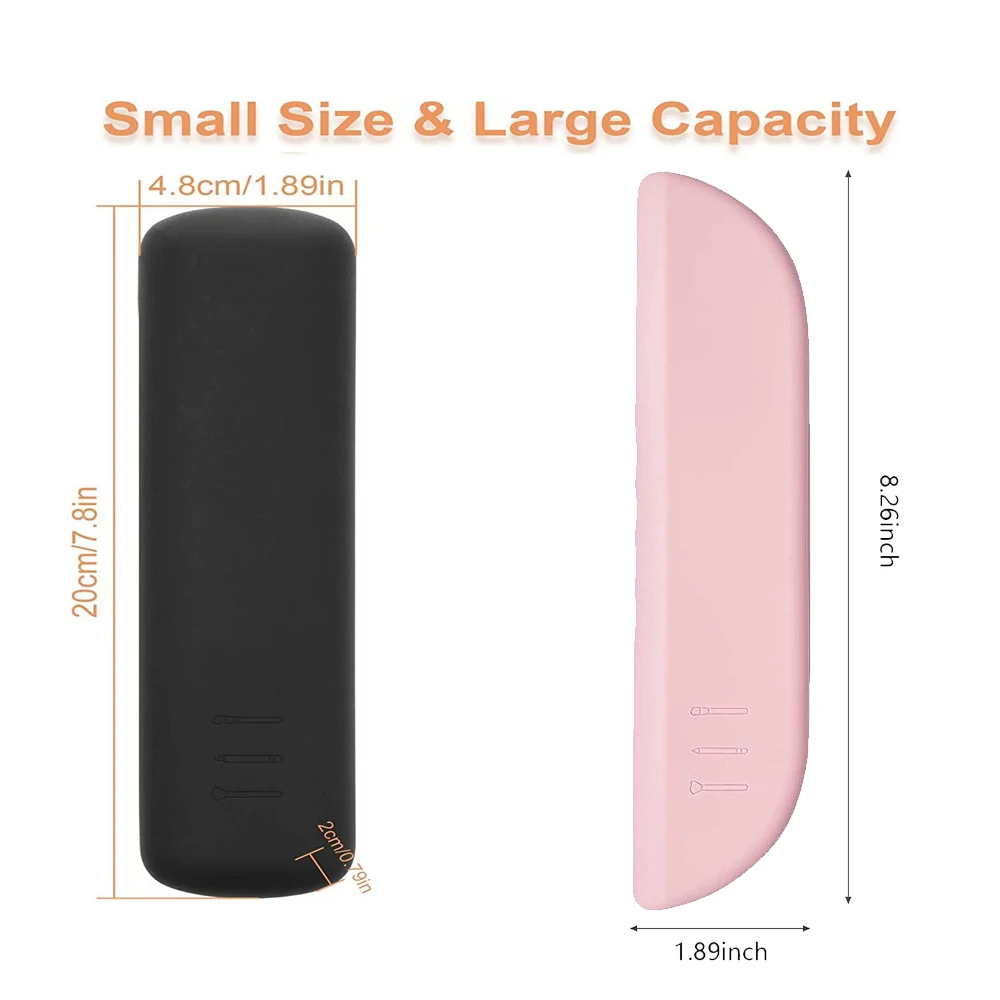 Silicone Maquiagem Brush Travel Case, suporte para todas as escovas, impermeável, transporte rápido da gota