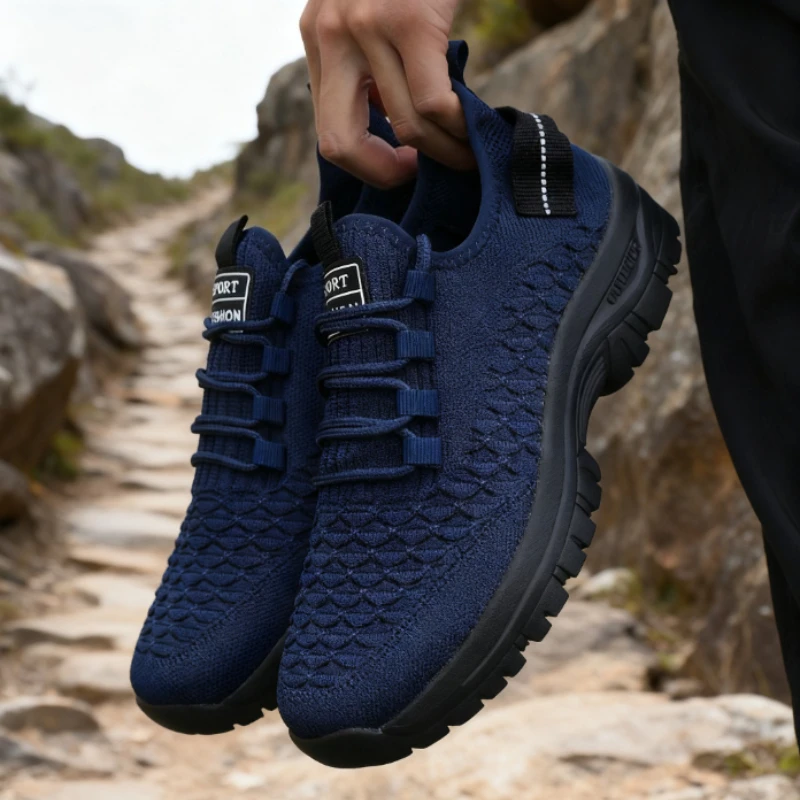 Men's Outdoor Running Shoes Breathable Mesh Walking Gym Sneakers Comfortable Athletic Lightweight Training Male Footwear 2025