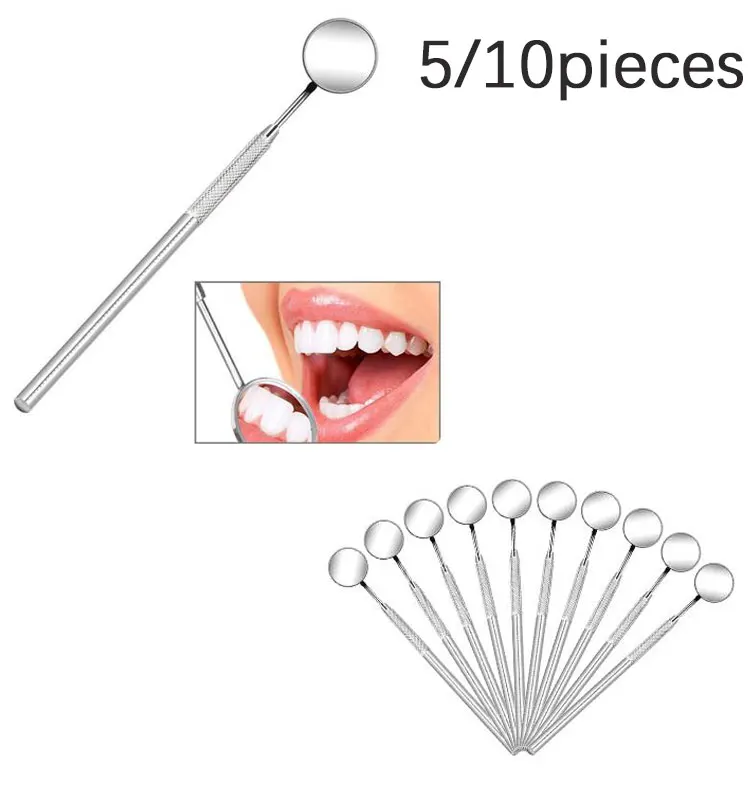

5/10Pcs Dental Mouth Mirror Reflector Dental Mouth Mirror Oral Care Mouth Mirror Handle Dental Tools
