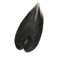 5x8cm Human Hair Women Toppers 2 Clips Silky Straight Human Hair Topper Piece Natural Black Color For Hide Hairline 2