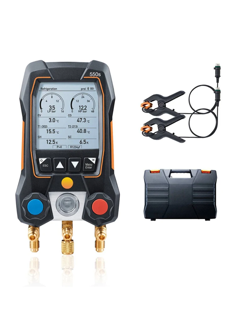 

Цифровой манометр Testo 550S, холодильная Электромагнитная лампа с 2 шт. зондами-зажимами, цифровой манометр 0563 1550