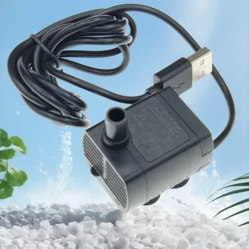 Power bank 2415-12 (con connettore USB nero) con pompa dell'acqua miniaturizzata USB silenziosa per animali domestici, 5V DC, senza spazzole.