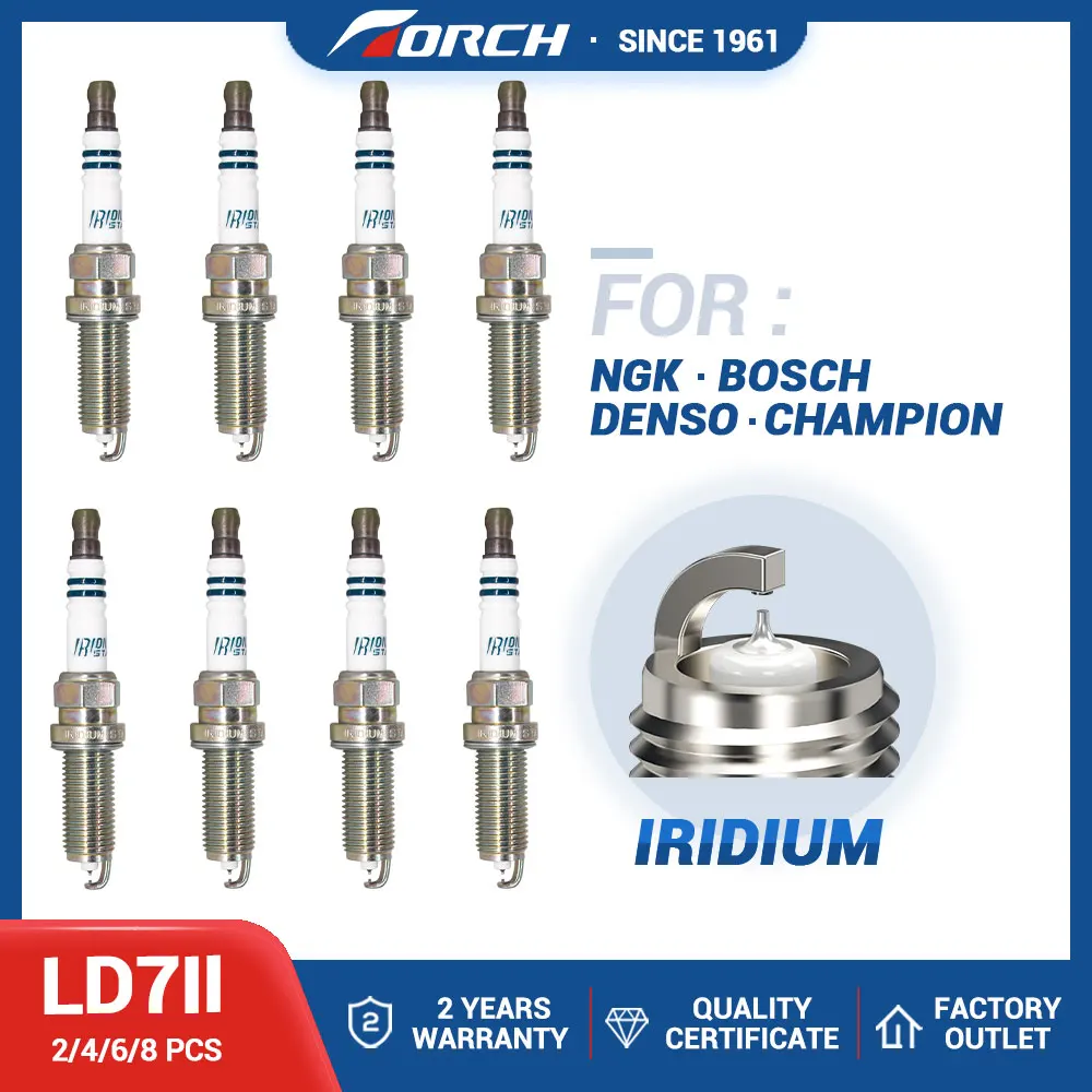 28PCSChinaOriginalTorchSparkPlugLD7IIDoubleIridiumCandles