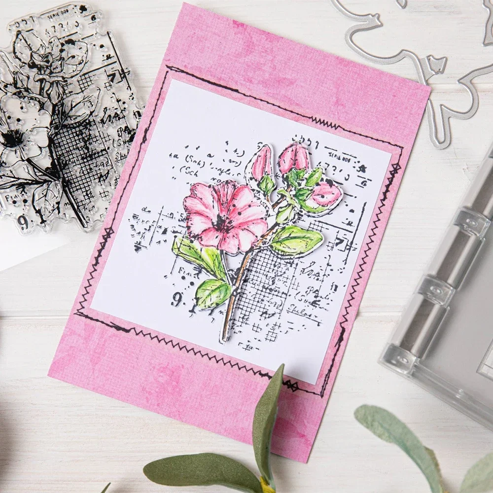 스크랩북 카드 제작용 페인트 연필, 버섯 꽃 잎 스탬프 및 절단, 나비 감성 스탬프 세트, 신제품