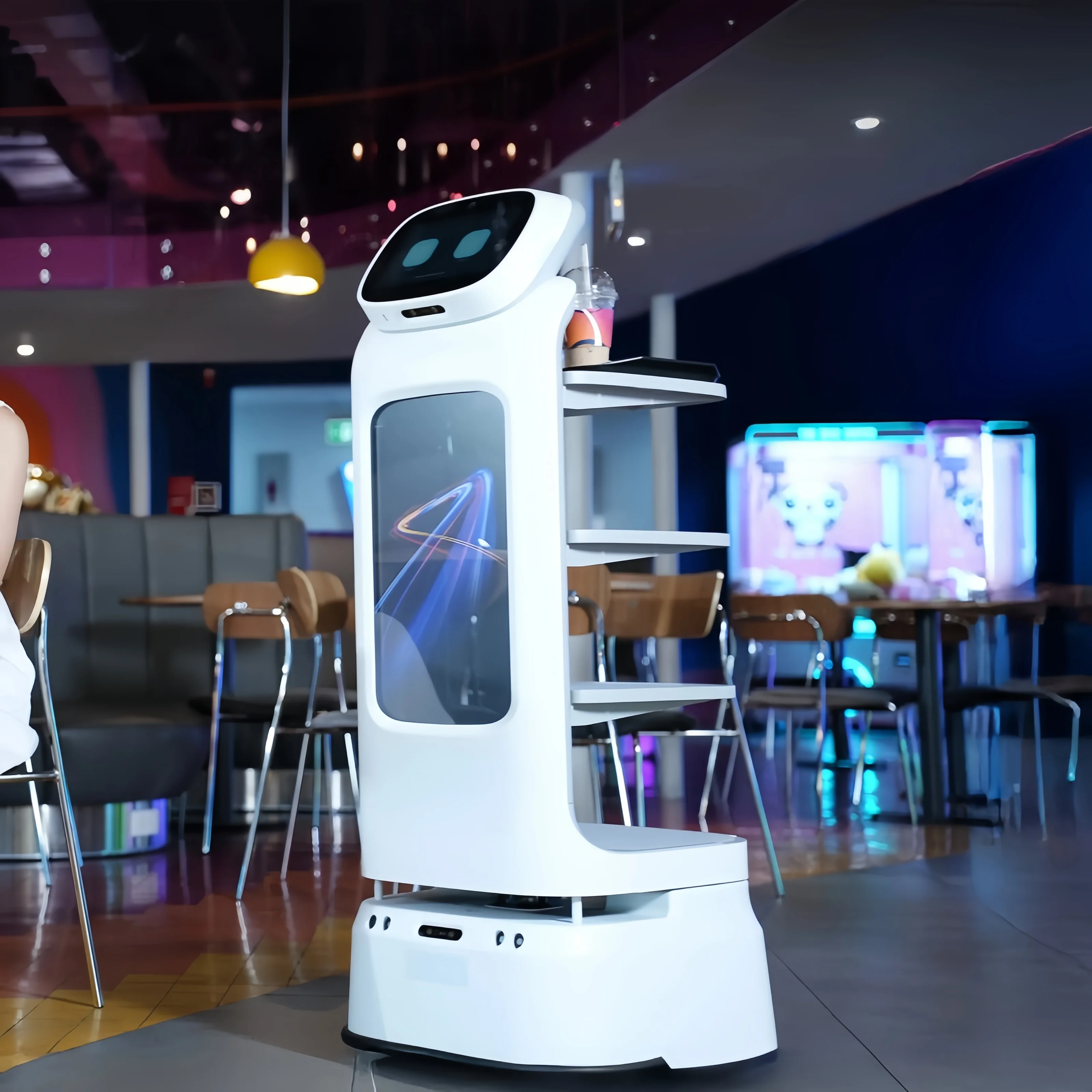 Robot di Consegna Personalizzato per Ristoranti, Hotel, Caffetterie - Robot Cameriere Intelligente per Servizio di Consegna Cibo - immagine 5