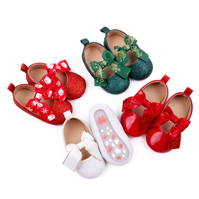 Baby Girls Shoes Princess Party Sneaker Dress Shiny Butterfly Bowknot Blingbling Christmas Holiday High Quality New BBW3180