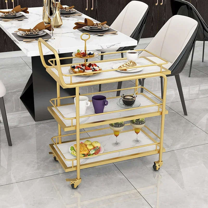 Hotel Sideboard Trolley Rolling Utility Gold Servire Cibo Rimorchio Trolley Bar Tavoli Outdoor Cabeceros Restaurant Furiture