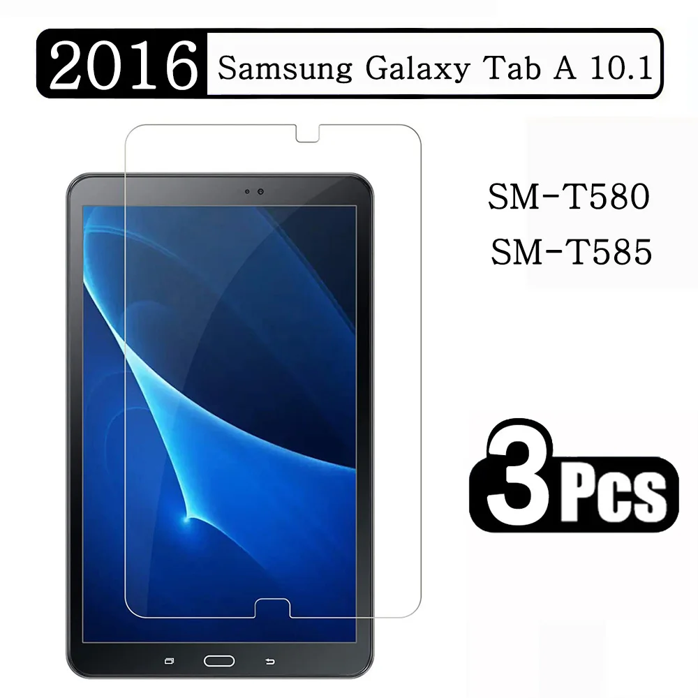 (3 packs) temperované sklo pro Samsung galaxy tab lodni 10.1 2016 SM-T580 SM-T585 T580 T585 obrazovka ochránce tablet filmovat