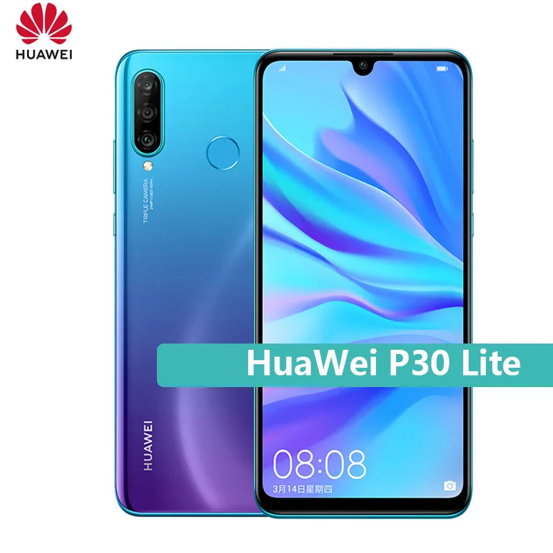 Смартфон HuaWei P30 Lite сканер отпечатков пальцев экран 6 15 дюйма 4 Гб ОЗУ 128 ПЗУ 710 МП Kirin