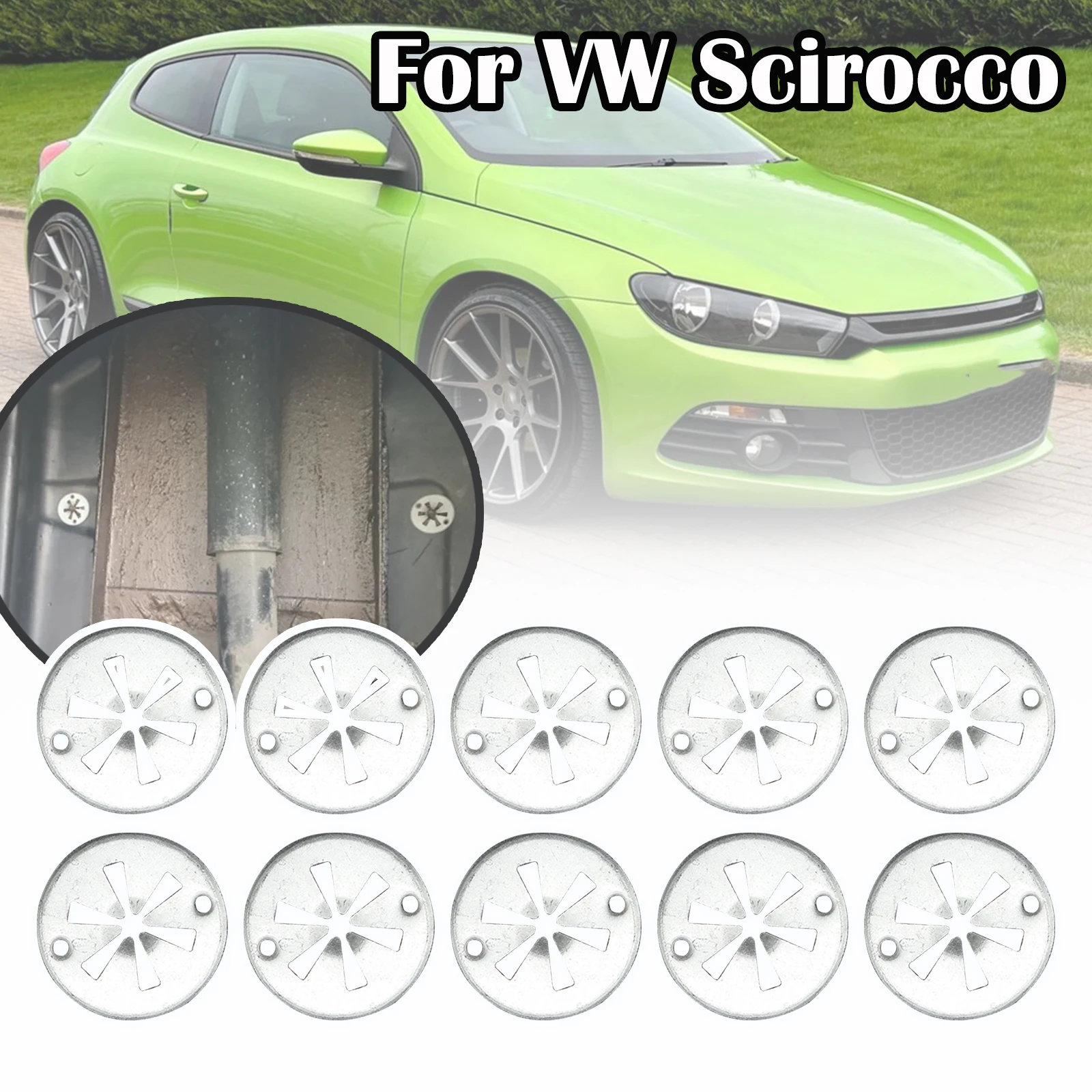 Car Locking Star Washer Fastener Holder Clamping Grommet Scarico Heat Shield Rivetti Per Vw Scirocco 1974 - 2013 2014 2015 2016