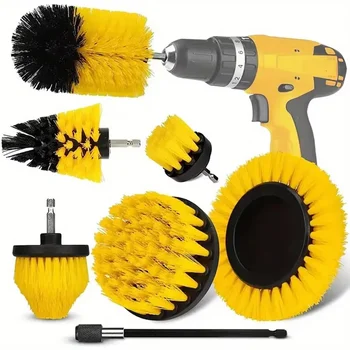 Ensemble d'accessoires de brosse de perceuse électrique 7 pièces, Kit d'outils de nettoyage de brosse de perceuse électrique utilisé pour nettoyer les pneus et les brosses d'écart de disque de voiture 1