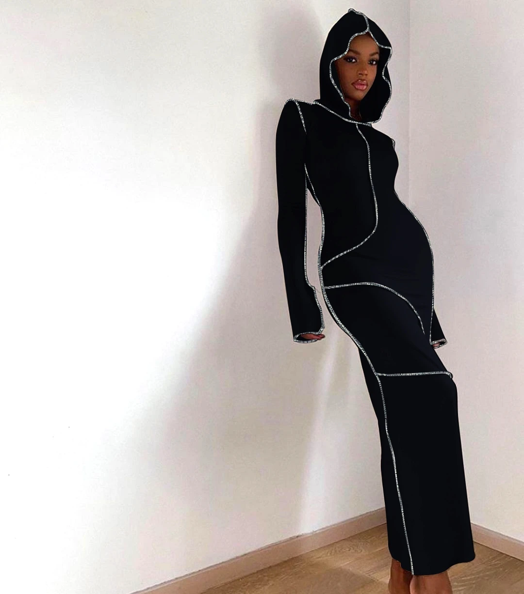 bodycon hooded dress