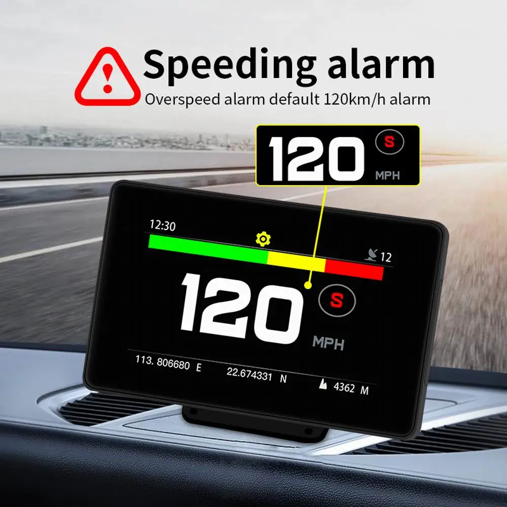 Vjoycar  GPS HUD Ǯ ġ ũ, ٱ  ÷, ħ ð,   Ÿ ӵ ˶, 2 in 1